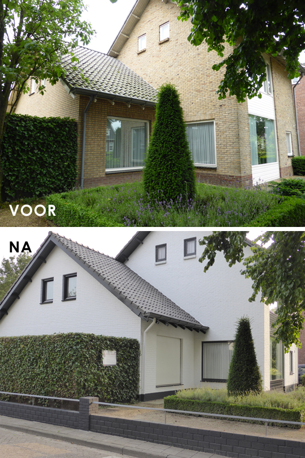 Voor en na schilderwerk van woonhuis