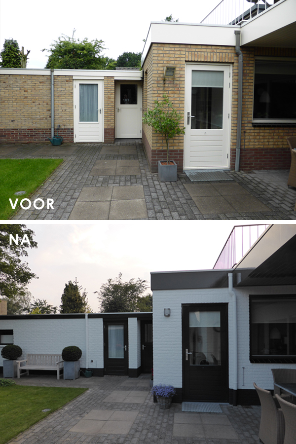 Voor en na schilderwerk van woonhuis